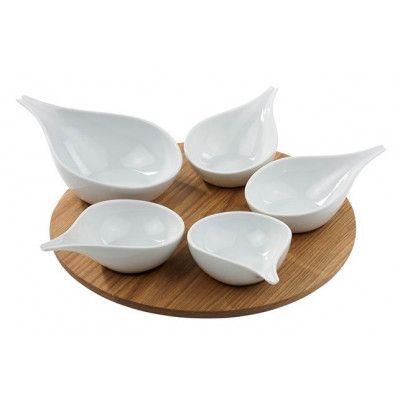 Nuance Tapasset 6 delar Porslin/Ek