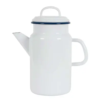 Emaljerad Te- Kaffekanna, 2,0 L, vit - Kockums Jernverk