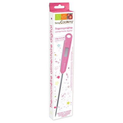 Digital kökstermometer, rosa - ScrapCooking