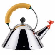 Alessi Kettle pipkittel 1 liter, rostfritt stål/gul