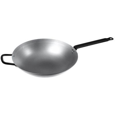 Wok rund botten kolstål Ø 38cm - Exxent